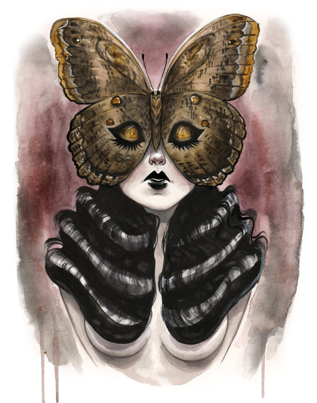 "Mothface"
10"x14" watercolor
$650